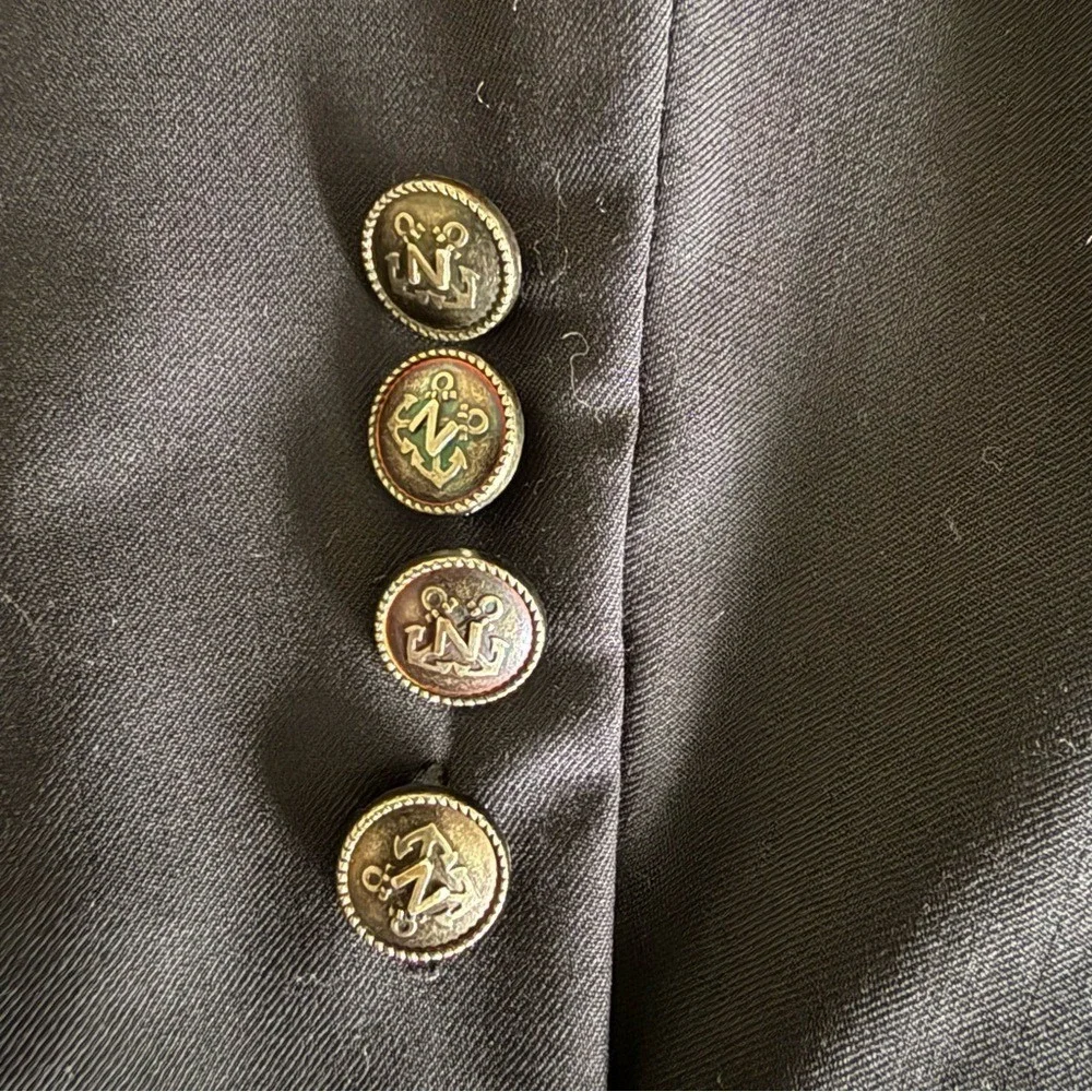Nautica Wool 2-button Navy Blazer Anchor Nautical‎ Solver Metal Buttons 46R EUC